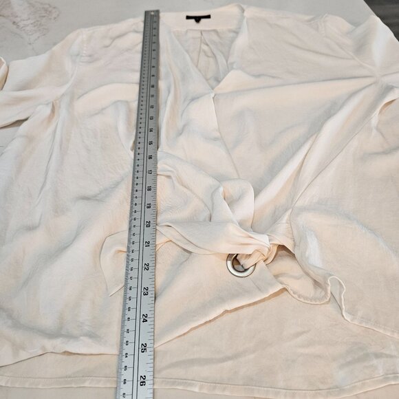 Rag & Bone Felix Popover Blouse Large Faux Wrap Ivory White Professional Office - Picture 12 of 13